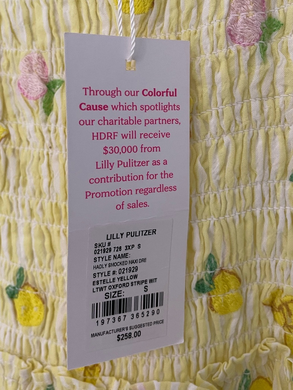 NEW Lilly Pulitzer Hadly Smocked Maxi Dress Size S Estelle Yellow Embroidered 18 - Picture 9 of 15
